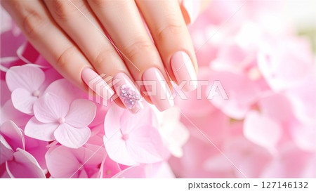 Hydrangea nails Early summer nails 127146132
