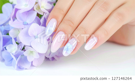 繡球花美甲 初夏美甲 127146264
