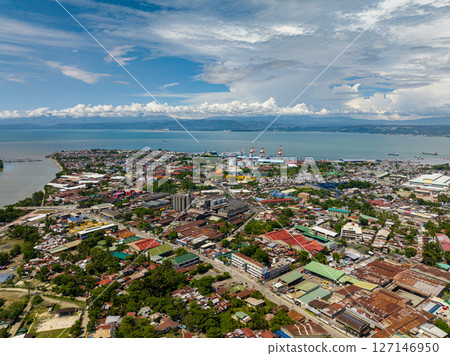 Aerial shot of Cagayan de Oro, Misamis Oriental. Northern Mindanao, Philippines. 127146950