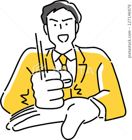 Businessman clapping his hands in agreement 127146978