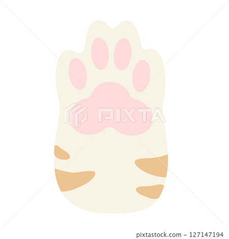 Tiger striped cat paw illustration material Paw icon White brown tiger Simple Vector PNG 127147194