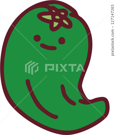 變形且不規則的甜椒的可愛插圖 127147265