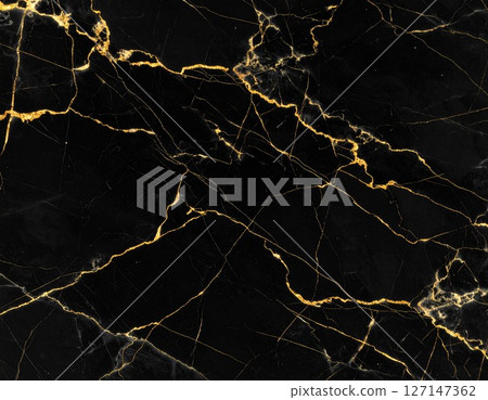 Gold abstract pattern on a black background 127147362