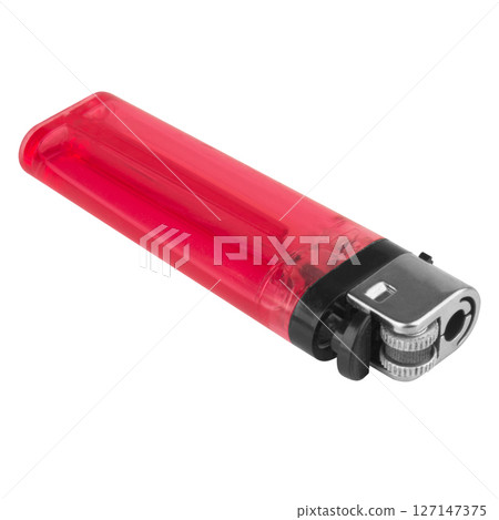 Red lighter on white tool burn 127147375