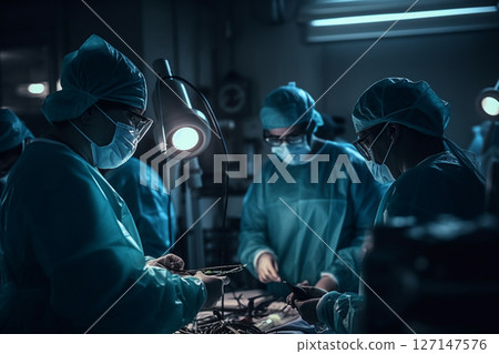 醫生在手術期間集中註意力 醫生在手術期間集中註意力 127147576