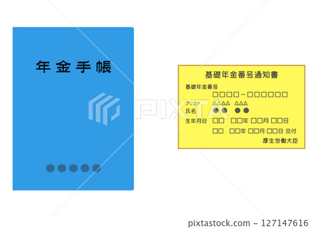 Basic pension number notification, pension book, pension 127147616