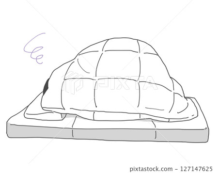 A man wrapped in a futon 127147625
