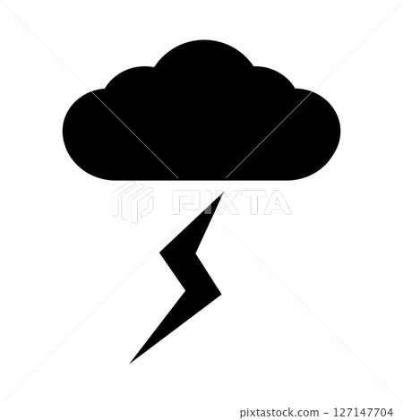 Simple cloud and lightning silhouette illustration 127147704
