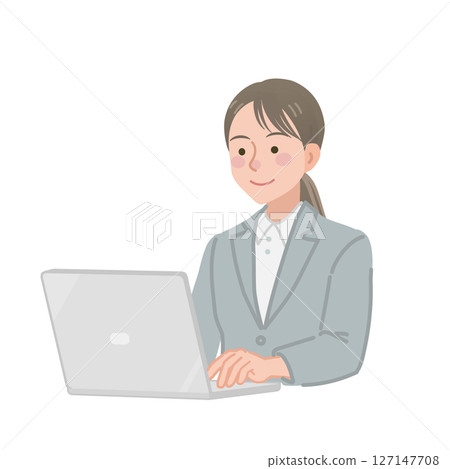 Business woman using a laptop Business woman using a laptop 127147708