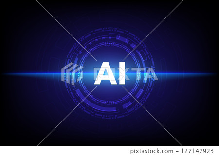 A hi tech Artificial Intelligence symbolizes cyber security, blending futuristic design with advanced technology 127147923