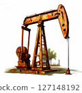 an AI Image Generator, Rustic Oil Pump Jack Machinery Against 127148192