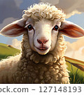 an AI Image Generator, Close-Up Portrait of a Sheep 127148193