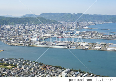 Takamatsu cityscape as seen from Yashima Observatory Takamatsu cityscape as seen from Yashima Observatory 127148252