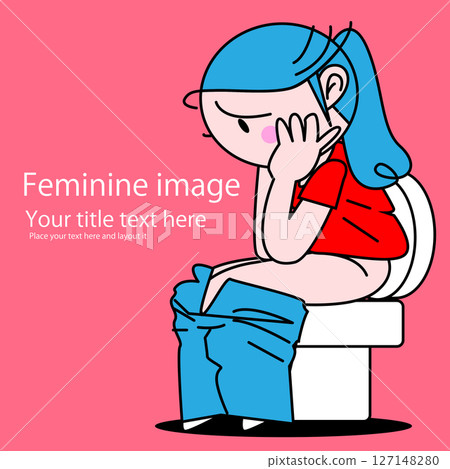 Sitting on the toilet and suffering from constipation and other discomforts Sitting on the toilet and suffering from constipation and other discomforts 127148280