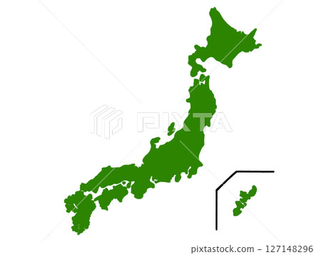 Map of Japan (Green) Map of Japan (Green) 127148296