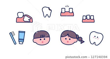 兒童牙齒問題的說明 兒童牙齒問題的說明 127148394