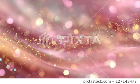 粉紅色和金色的閃光和波浪 127148472
