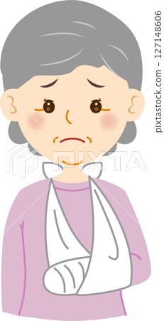 Senior woman with broken arm 127148606
