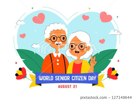 World Senior Citizen Day Vector Illustration on August 21st Celebrating and Honoring the Contributions of Older People with a Flat Style Background World Senior Citizen Day Vector Illustration on August 21st Celebrating and Honoring the Contributions of Older People with a Flat Style Background 127148644