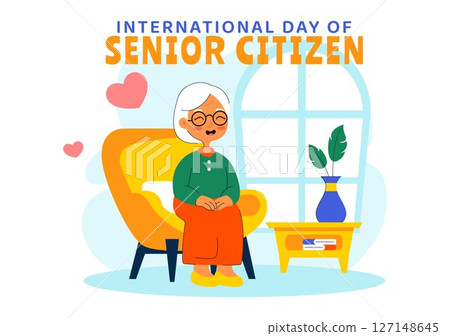 World Senior Citizen Day Vector Illustration on August 21st Celebrating and Honoring the Contributions of Older People with a Flat Style Background 127148645