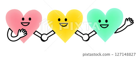 三顆微笑的心手牽著手 127148827
