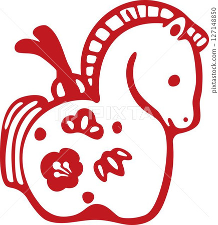 New Year 2026 New Year's card 2026 Reiwa 8 Clay bell Year of the horse Horse Year of the horse Horse Year of the horse Horse Hand-drawn illustration 127148850