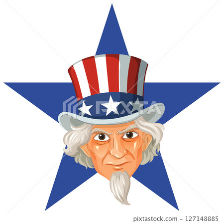 Patriotic Uncle Sam Vector Illustration 127148885