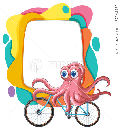 Octopus Riding a Bicycle Illustration Octopus Riding a Bicycle Illustration 127148925