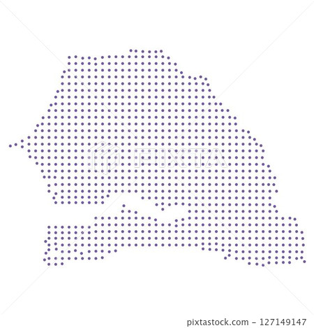 Senegal map dotted pattern design purple circle 127149147