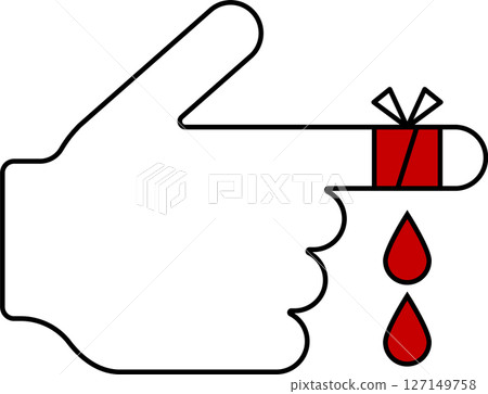 指尖受傷警告圖標 指尖受傷警告圖標 127149758