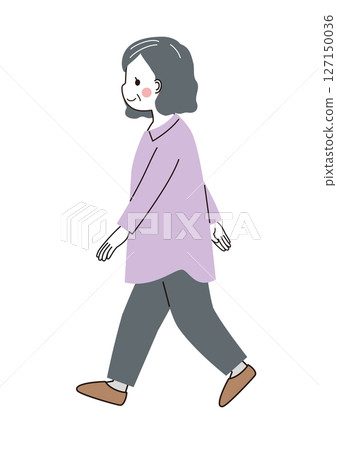 老年婦女走路 127150036