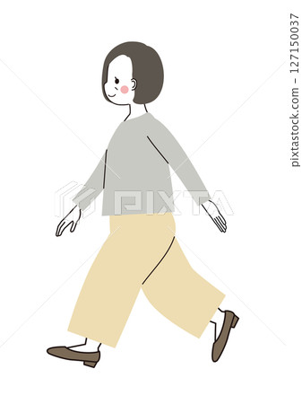 中年婦女走路 127150037