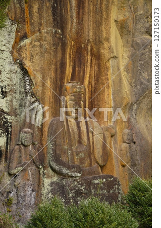 Bungo-Ono City: The Buddha statue carved into the rock at Fukoji Temple Bungo-Ono City: The Buddha statue carved into the rock at Fukoji Temple 127150173