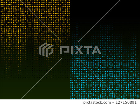 Blue orange shiny sparkling halftone dots abstract futuristic background 127150891