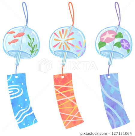風鈴插畫集向量素材 風鈴插畫集向量素材 127151064