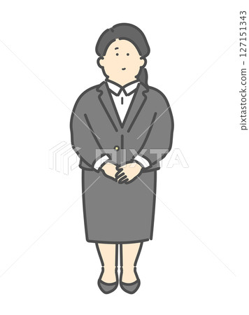 一位穿著西裝的年輕女子，一位商務人士的插圖 127151343