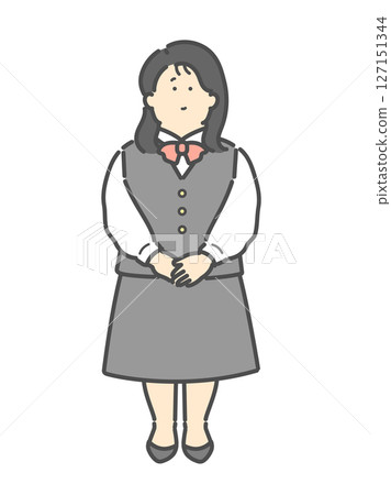 一位擔任導遊的女性的商業插圖 一位擔任導遊的女性的商業插圖 127151344
