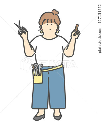 Female hairdresser illustration Female hairdresser illustration 127151352