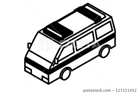 救護車的簡單線條畫等距圖 救護車的簡單線條畫等距圖 127151452