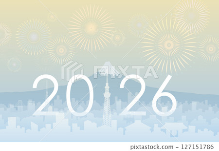 富士和東京的漸變_2026_煙火 富士和東京的漸變_2026_煙火 127151786
