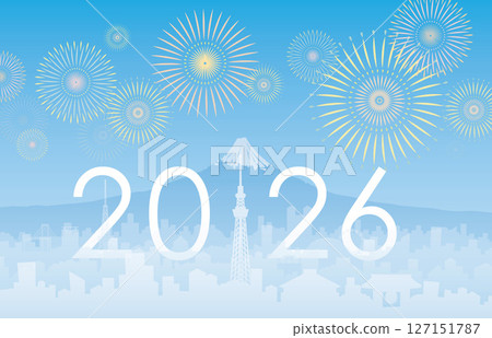富士和東京的漸變_2026_煙火 127151787