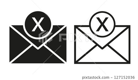 No or Stop. Reject mail icon. Delete message sign. Decline web letter. Prohibited ban stop symbol. No reject mail icon. Vector No or Stop. Reject mail icon. Delete message sign. Decline web letter. Prohibited ban stop symbol. No reject mail icon. Vector 127152036