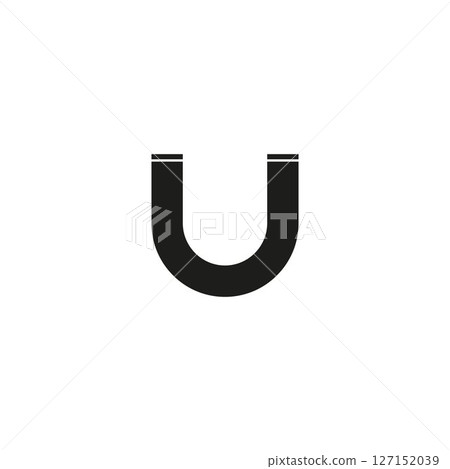 Magnet icon. Simple style repair company poster background symbol. Magnet brand logo design element. Magnet t-shirt printing. vector for sticker. 127152039