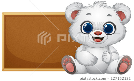 Cute Bear with Blank Chalkboard 127152121