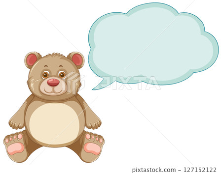 Cute Bear with Speech Bubble 127152122