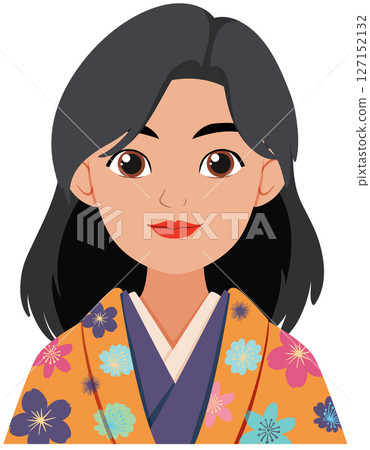 Woman in Traditional Floral Kimono 127152132