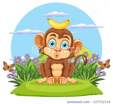 Monkey with Banana in Nature 127152133