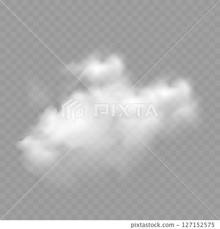 Realistic White Smoke Cloud Effect - Transparent Fog Mist. Vector 127152575