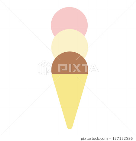 Simple illustration of triple ice cream 127152586