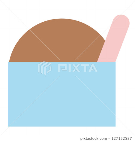 Simple illustration of chocolate ice cream in a cup 127152587